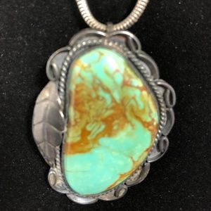 Turquoise and Sterling Silver Pin or Pendant